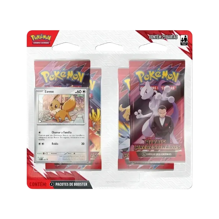 Blister Quádruplo EV10 Rivais Predestinados (Eevee) Pokémon TCG PT-BR