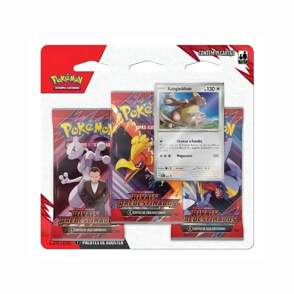 Blister Triplo EV10 Rivais Predestinado (Kangaskhan) Pokémon TCG