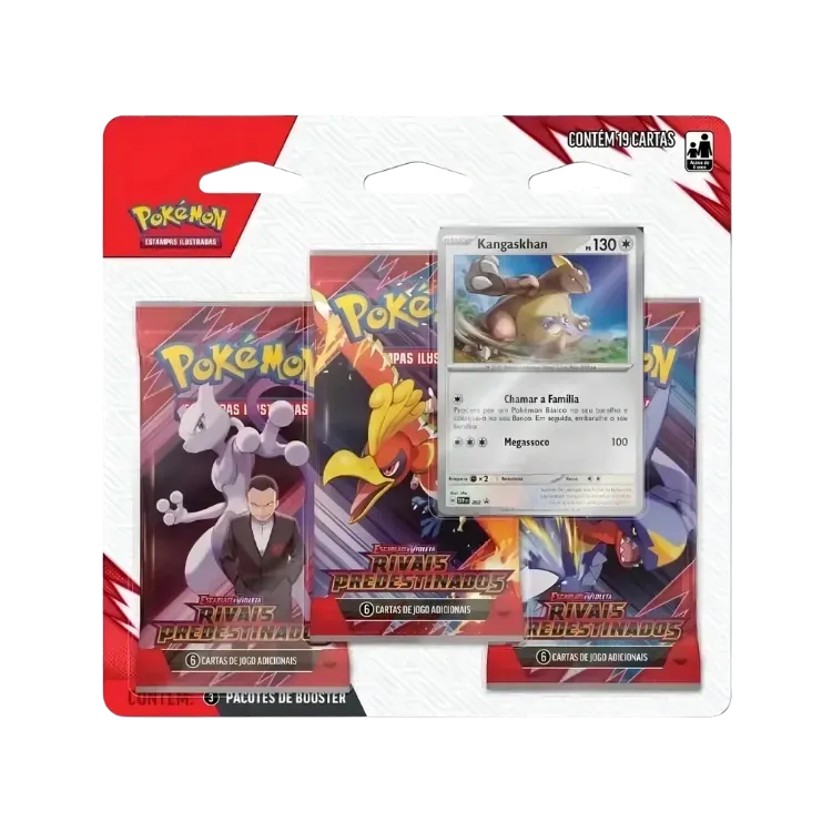 Blister Triplo EV10 Rivais Predestinado (Kangaskhan) Pokémon TCG