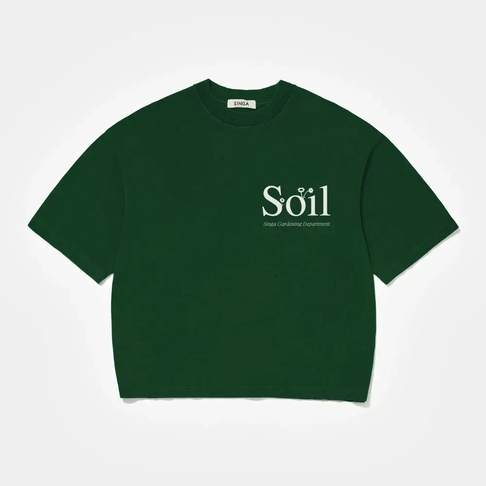 Camiseta Singa Boxy Over Soil Green - Droper