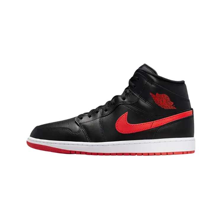 Air Jordan 1 Mid Black White University Red