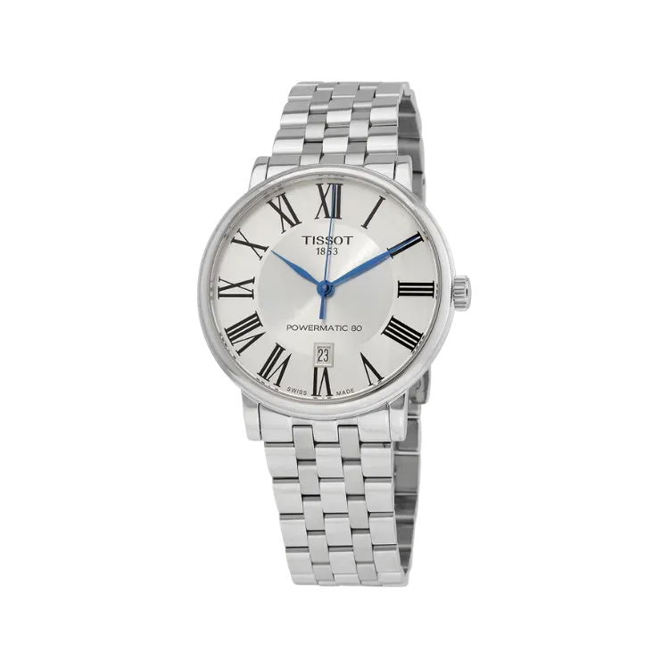 Relógio Tissot Carson Powermatic 80 Automatic Silver Dial 40 mm