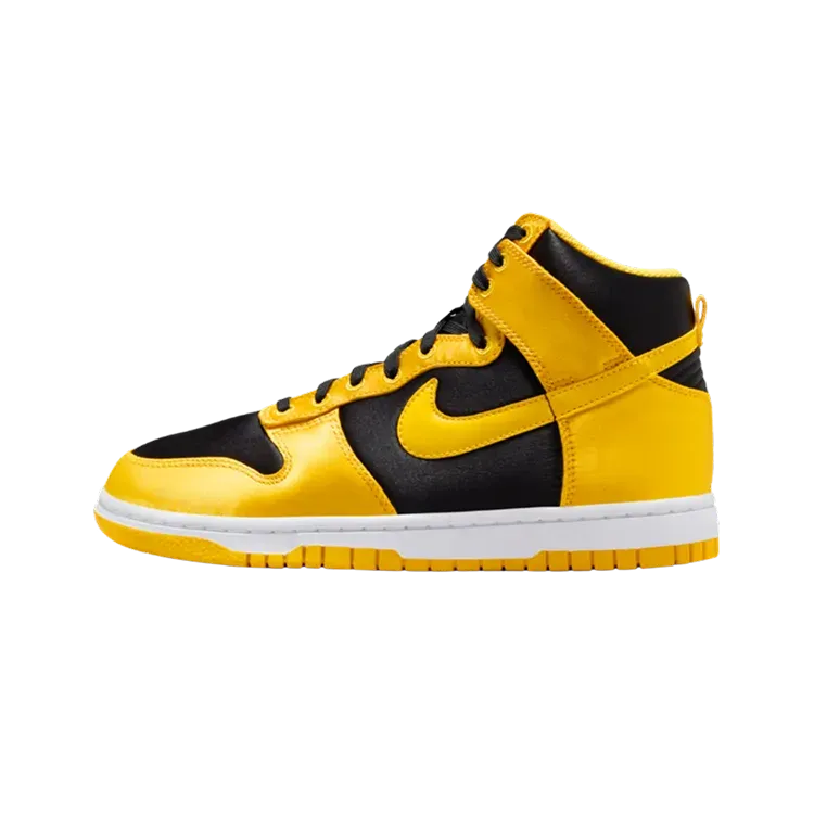 Nike Dunk High Satin Goldenrod Black Varsity Maize White Feminino