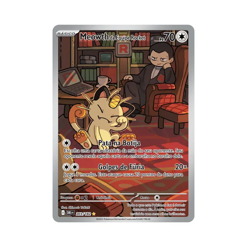 J ① Meowth da Equipe Rocket (203/182) Rivais Predestinados Pokémon TCG
