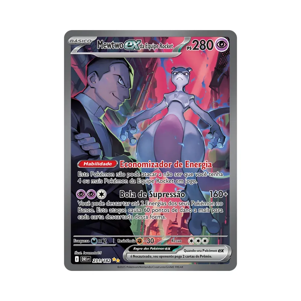 Mewtwo ex da Equipe Rocket (231/182) Rivais Predestinados Pokémon