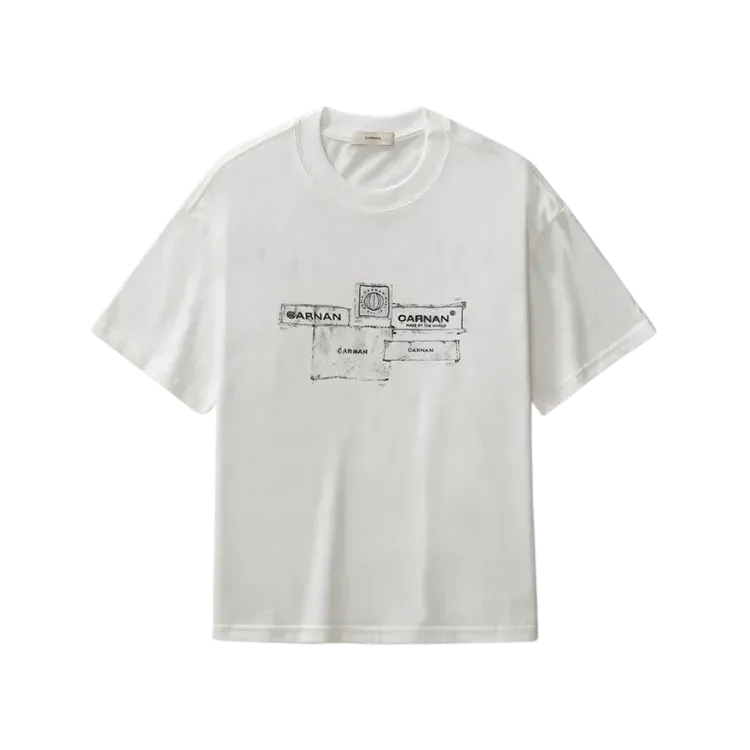Camiseta Carnan Labels Boxy Off White
