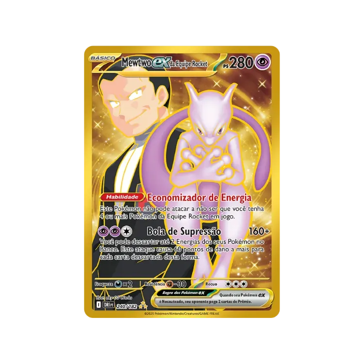 Mewtwo ex da Equipe Rocket (240/182) Rivais Predestinados Pokémon TCG
