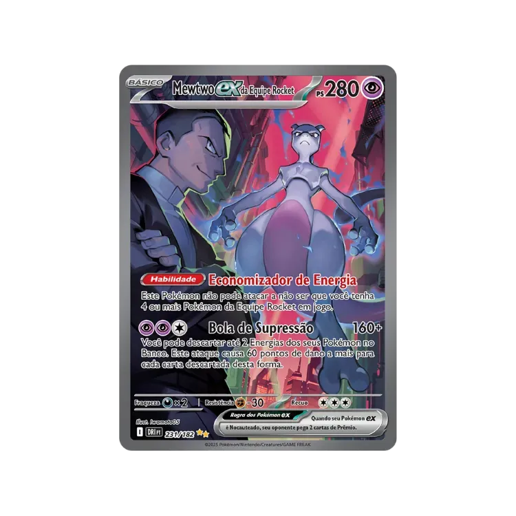 Mewtwo ex da Equipe Rocket (231/182) Rivais Predestinados Pokémon TCG