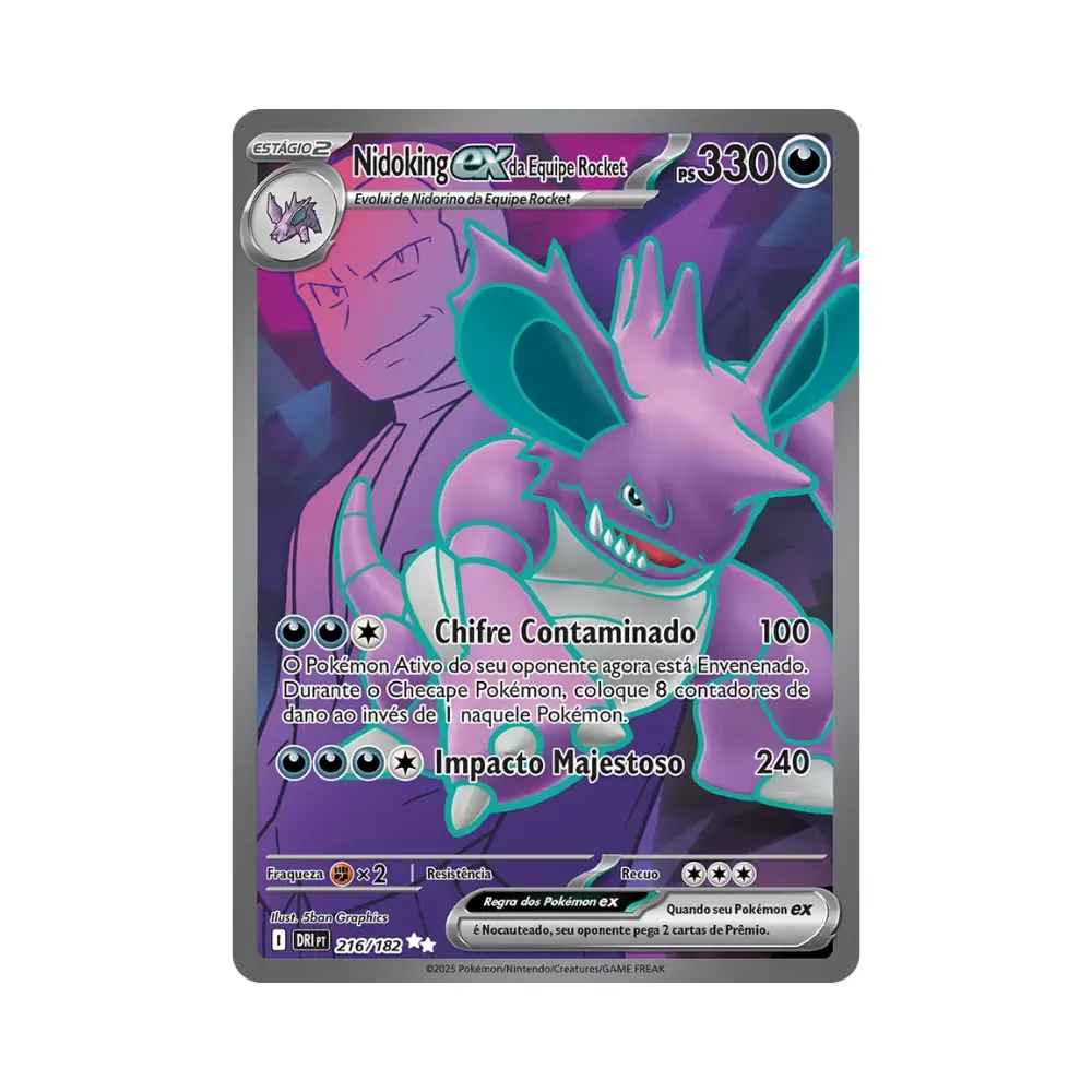 Nidoking ex da Equipe Rocket (216/182) Rivais Predestinados