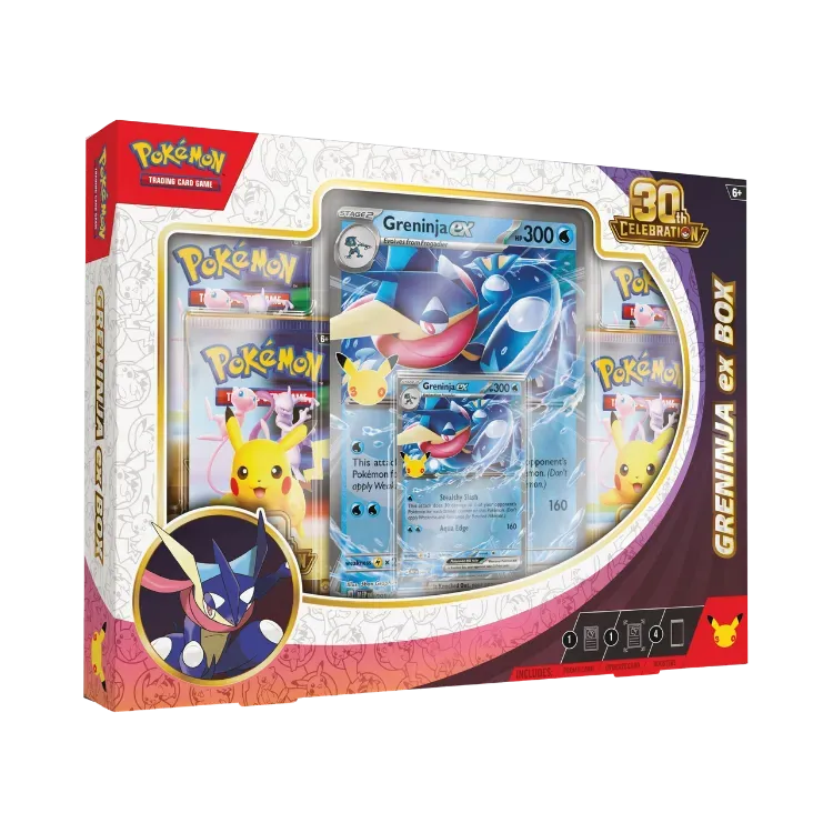 Box Coleção Celebração de 30 Anos (Greninja ex) Pokémon TCG EN-US