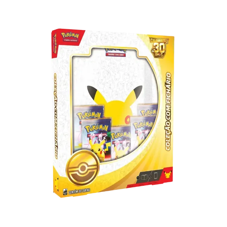 Box Coleção Fichário Celebração de 30 Anos Pokémon TCG PT-BR