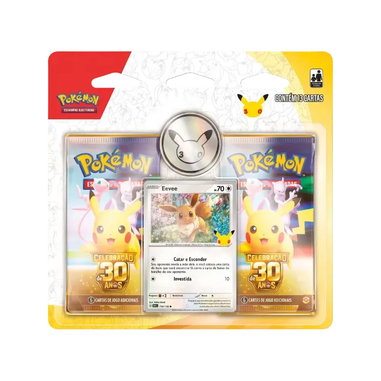 Blister Duplo Celebração de 30 Anos (Eevee) Pokémon TCG PT-BR