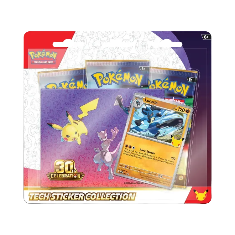 Blister Triplo Sticker Celebração de 30 Anos (Lucario) Pokémon TCG EN-US