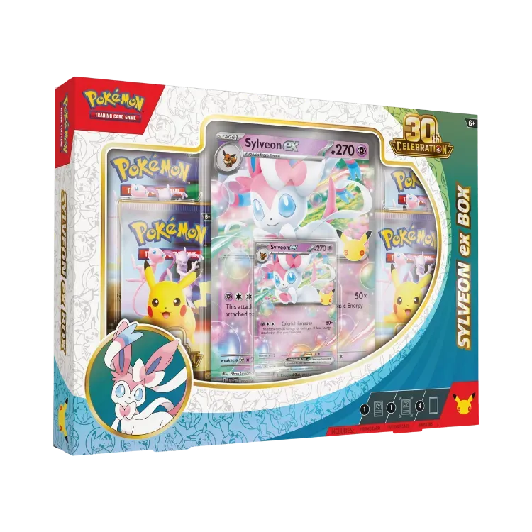 Box Coleção Celebração de 30 Anos (Sylveon ex) Pokémon TCG EN-US