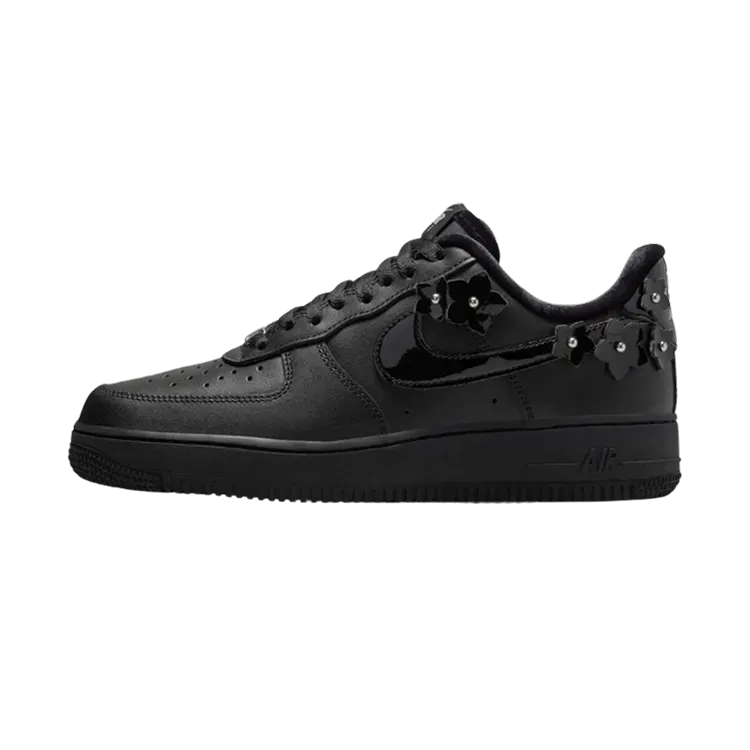 Nike Air Force 1 '07 SE Black Off Noir Metallic Silver Feminino