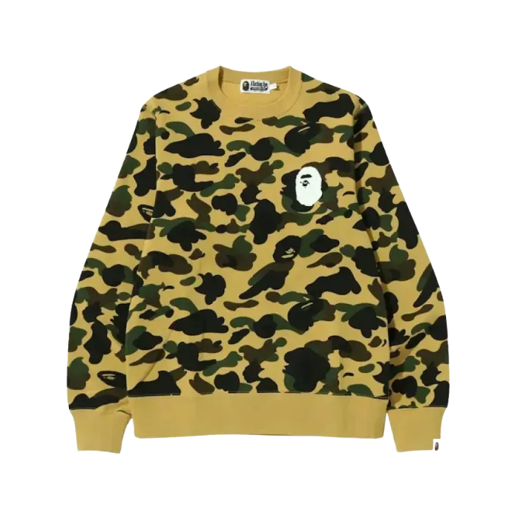 Moletom BAPE 1st Ape Head Crewneck Yellow Camo