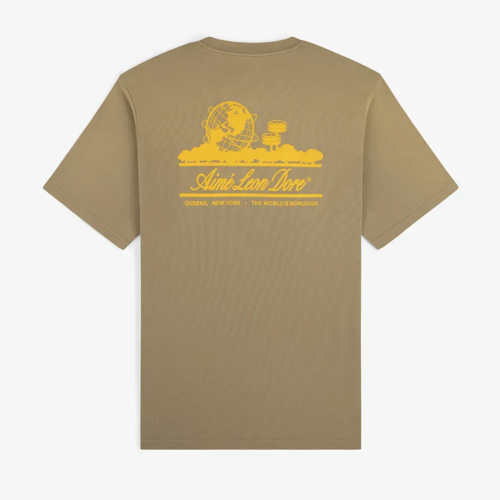 SAPEur x M.H コラボ60th Anniv Gold Leaf Tee Camiseta Aimé Leon Dore Sun Faded Unisphere Laurel Oak - Droper