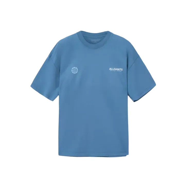 Camiseta AllSaints Emblem Short Sleeve Cotton Bay Blue