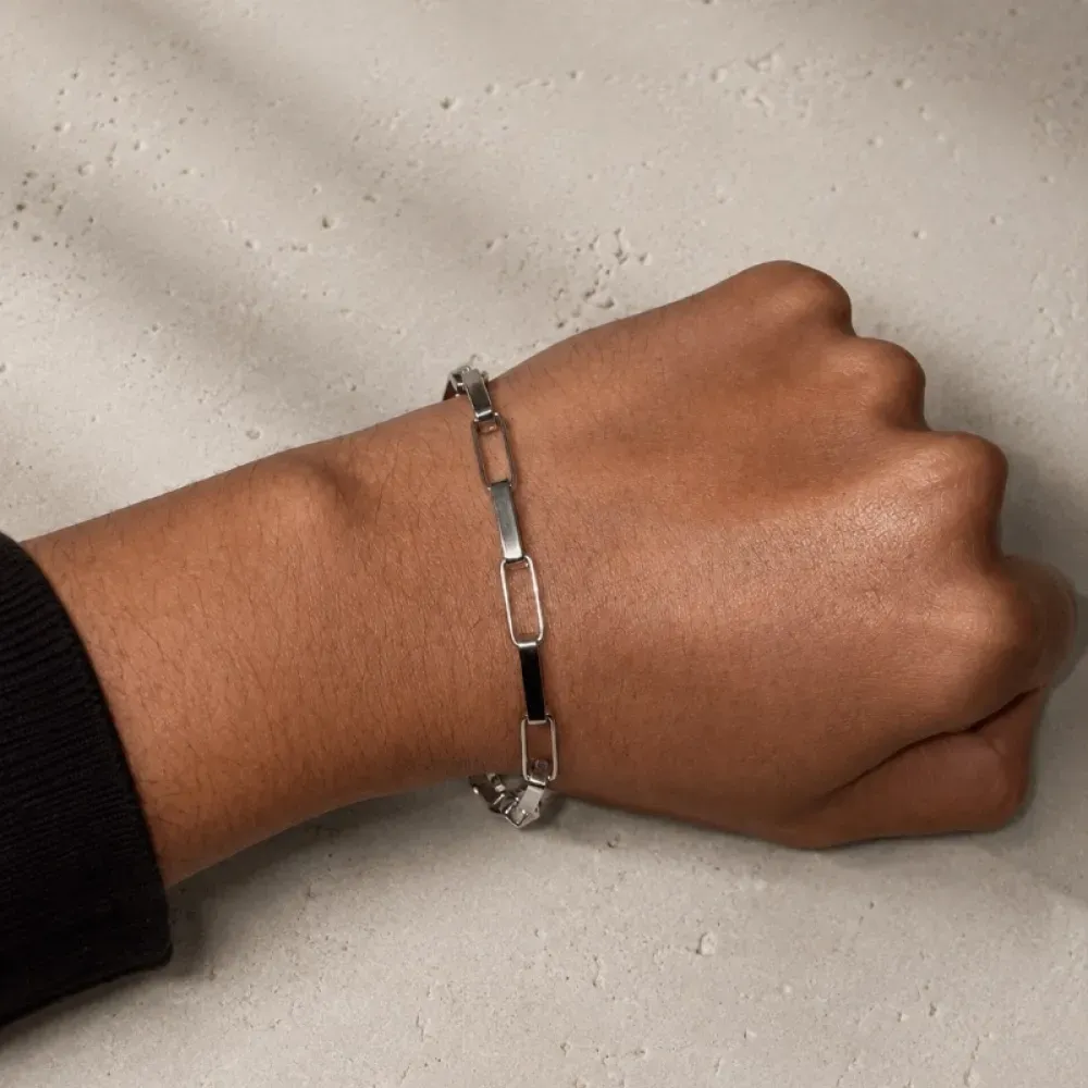 Conjunto Corrente e Pulseira Casa Cinza Brasil Squad Set foto 2