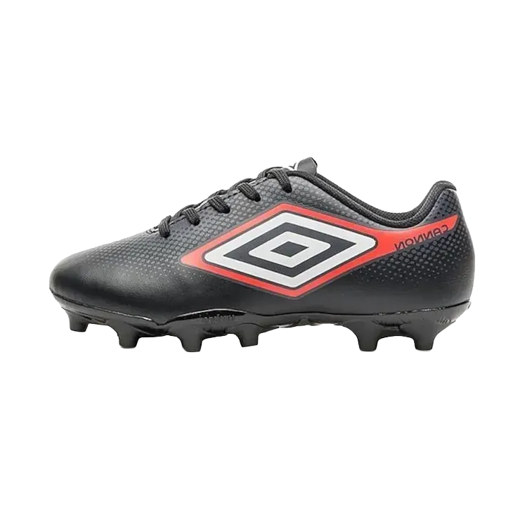 Chuteira Umbro Cannon Black White Red Infantil