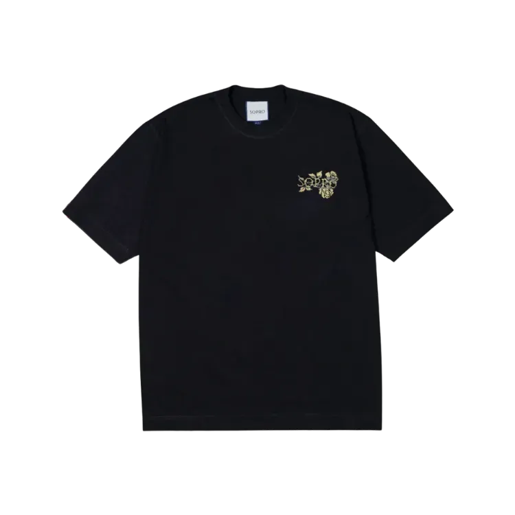 Camiseta Sopro Over Flores De Casa Preta