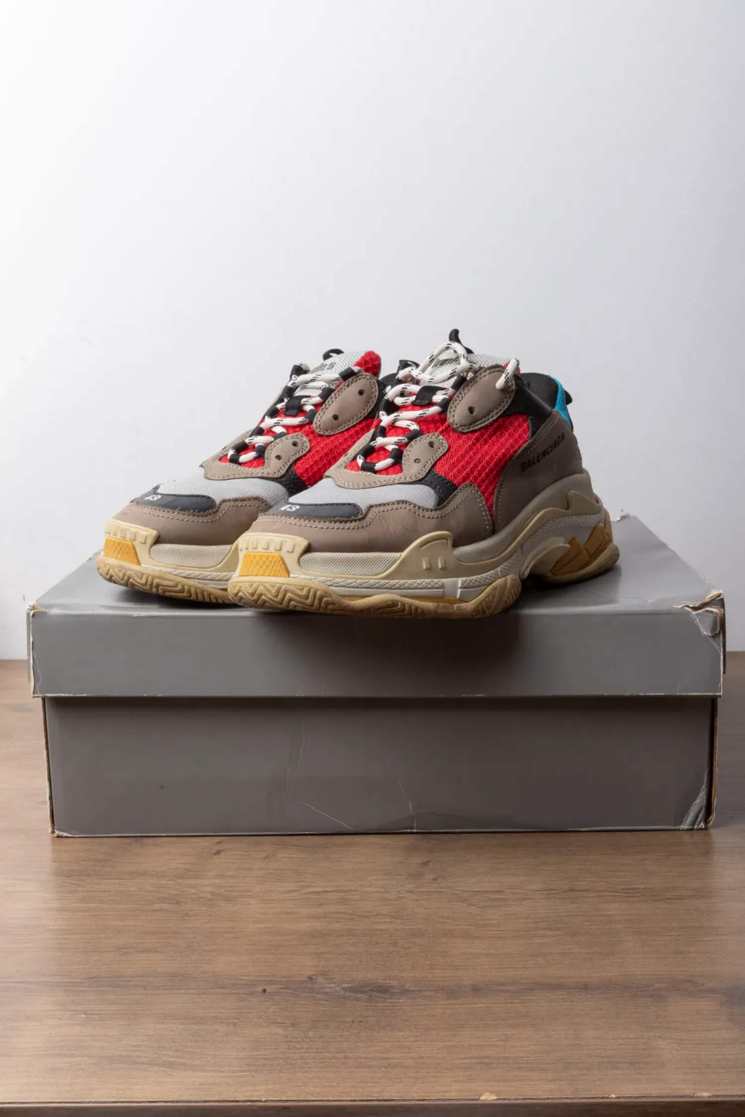 Balenciaga Triple S Grey Red Blue