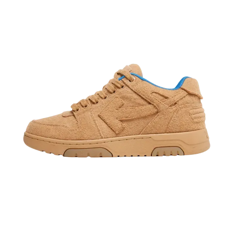 Off-White Out Of Office OOO Low Tops Camel Blue Wool