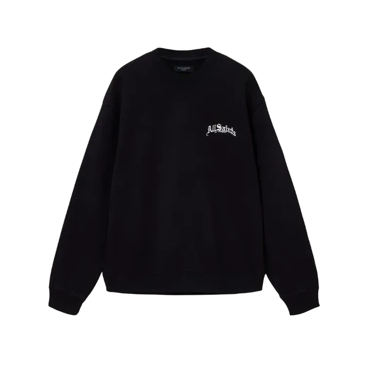 Moletom AllSaints Descent Oversized Cropped Washed Black