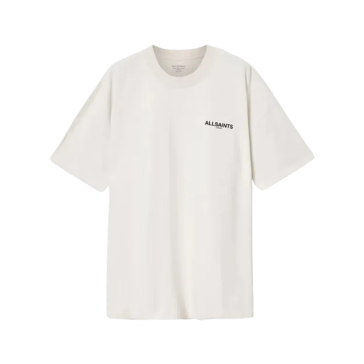 Camiseta AllSaints Hallis Oversized Graphic Dusk White