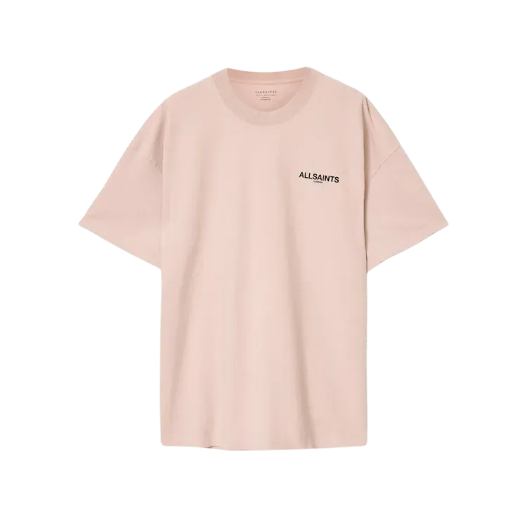 Camiseta AllSaints Hallis Oversized Graphic Sunbaked Pink