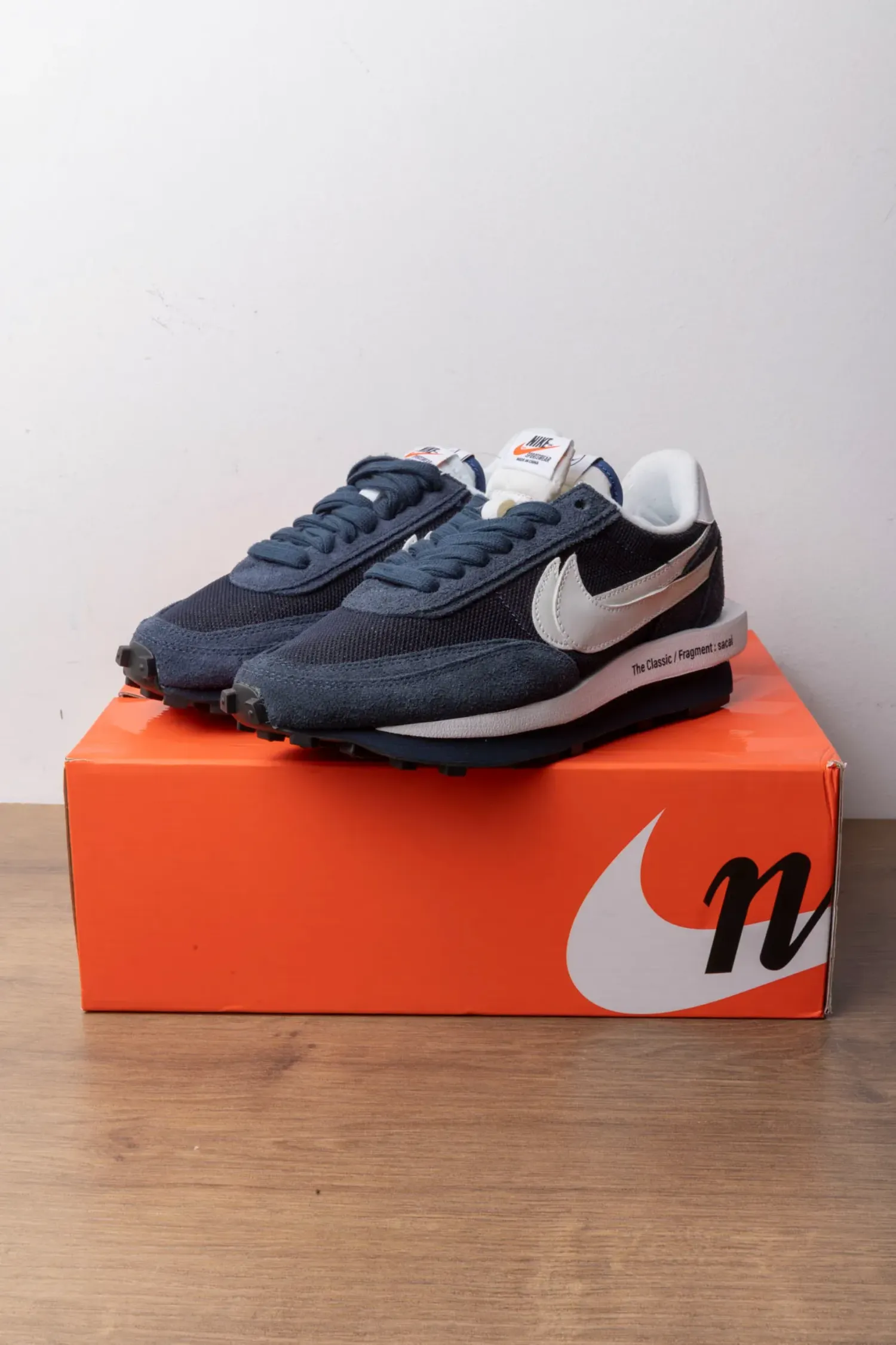 Fragment Design x sacai x Nike LDV Waffle Blackened Blue — 38, Novo