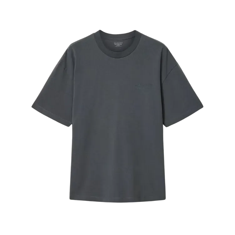 Camiseta AllSaints Xander Flocked Logo Dark Steel Blue