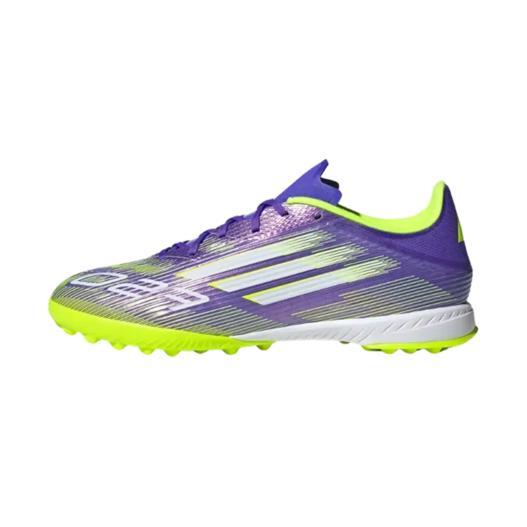 Chuteira adidas F50 League Society Purple Rush Cloud White Lucid Lemon