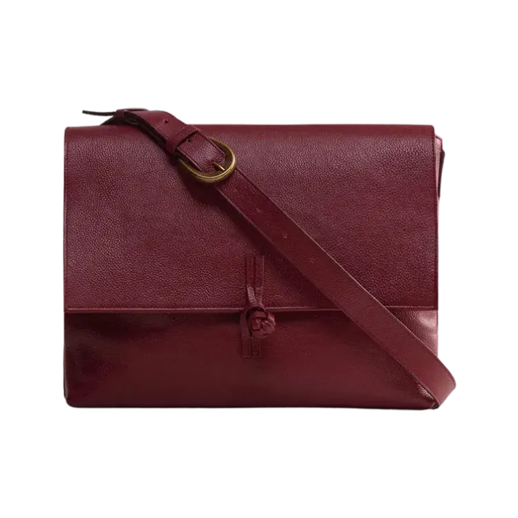 Bolsa Carnan Messenger Bag Leather Burgundy
