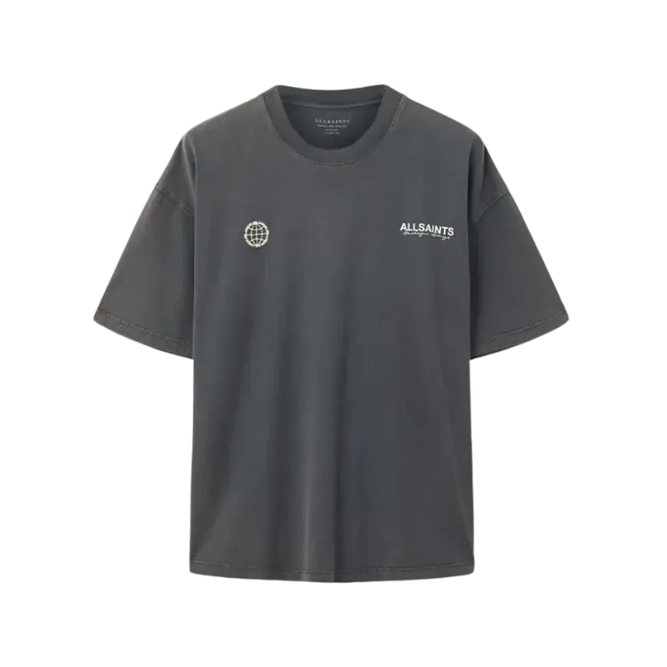 Camiseta AllSaints Emblem Short Sleeve Cotton Washed Black