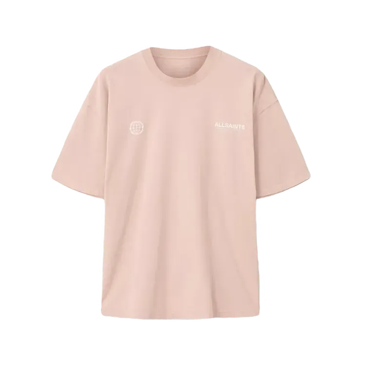 Camiseta AllSaints Emblem Short Sleeve Cotton Sunbaked Pink