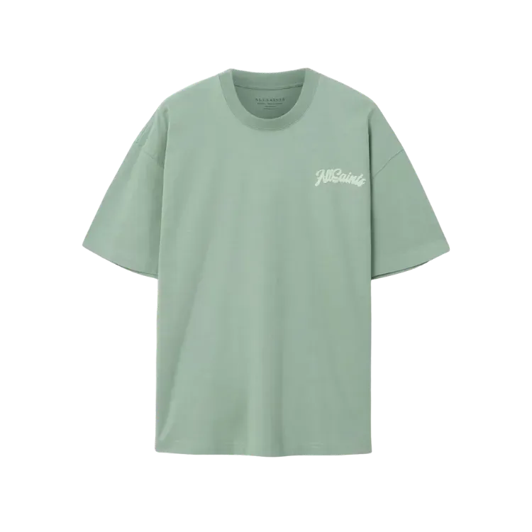 Camiseta AllSaints Odyssey Oversized Crew Spring Green