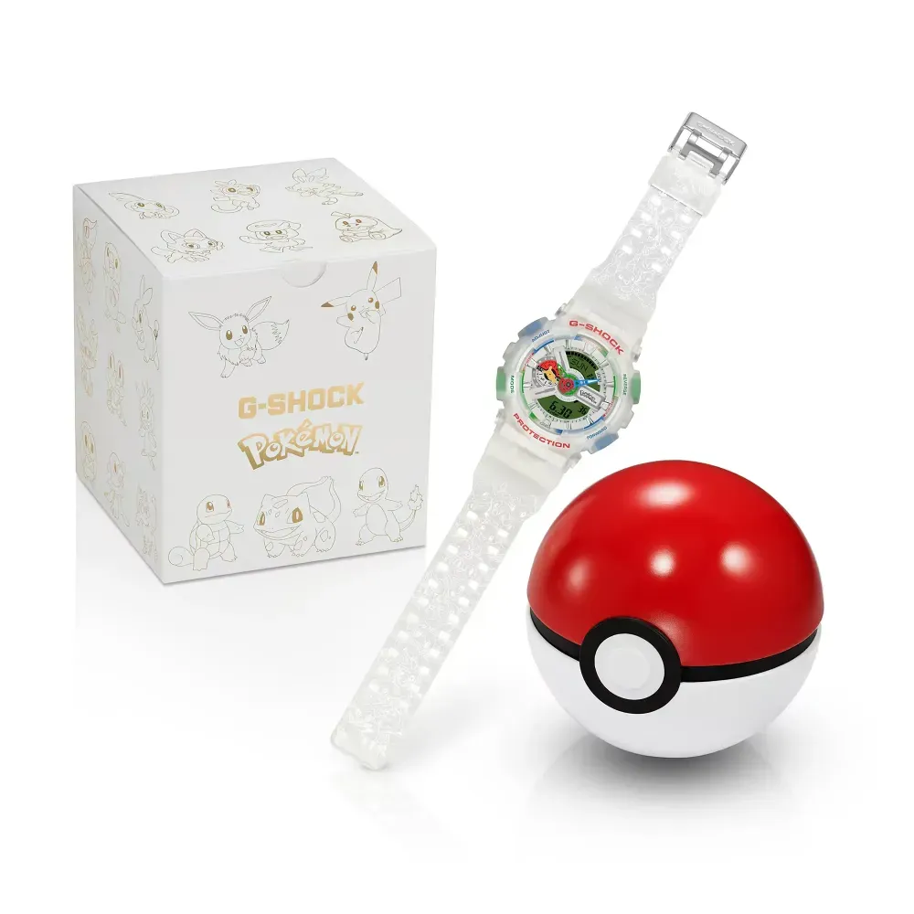 Pokémon x Casio Relógio G-Shock Analog-Digital White GA-110PKM-7A foto 4