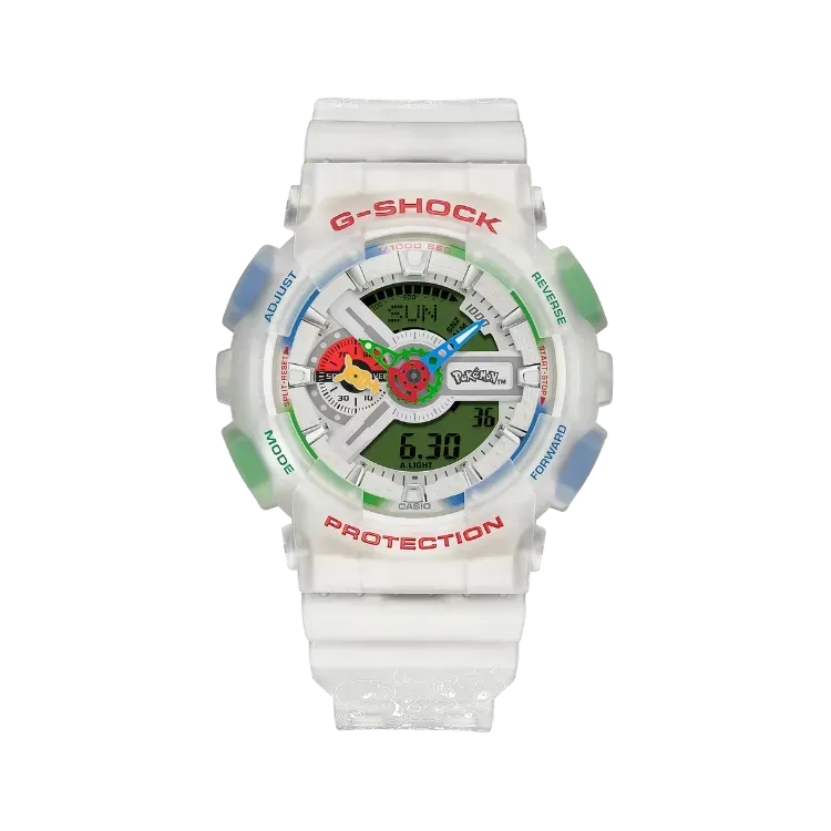 Pokémon x Casio Relógio G-Shock Analog-Digital White GA-110PKM-7A