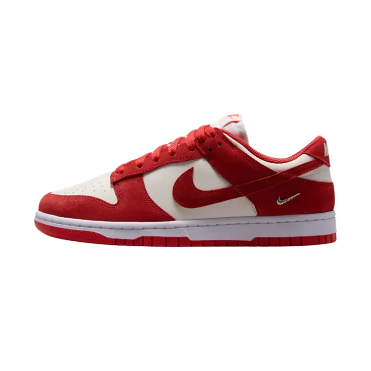 Nike Dunk Low Suede Sail White Metallic Silver Feminino