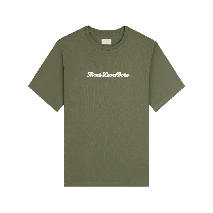 Camiseta Aimé Leon Dore Puff Print Slub Logo Deep Lichen Green