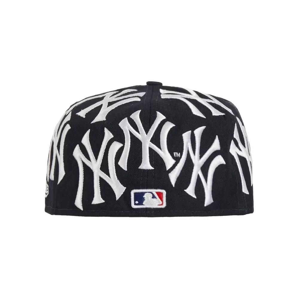 New Era x Supreme Boné New York Yankees Box Logo Navy - Droper