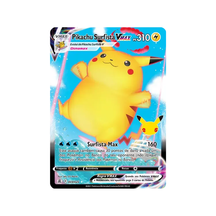 Pikachu Surfista VMAX (9/25) Celebrações Pokémon TCG