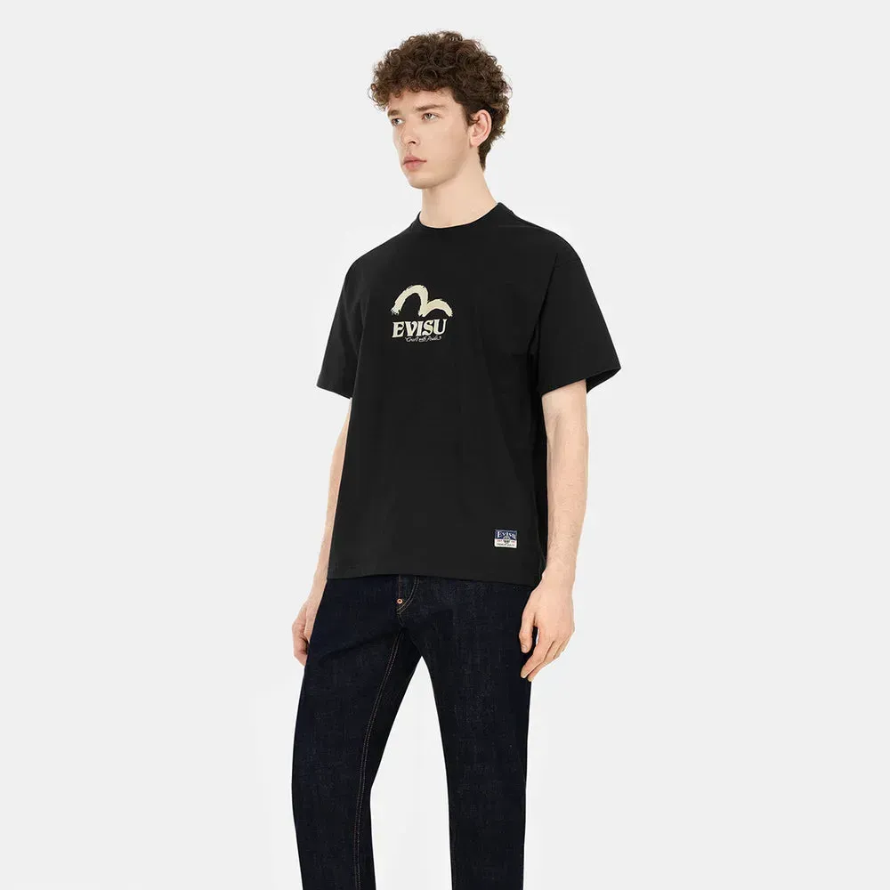 Camiseta Evisu Hakutaku Daicock Print Black - Droper