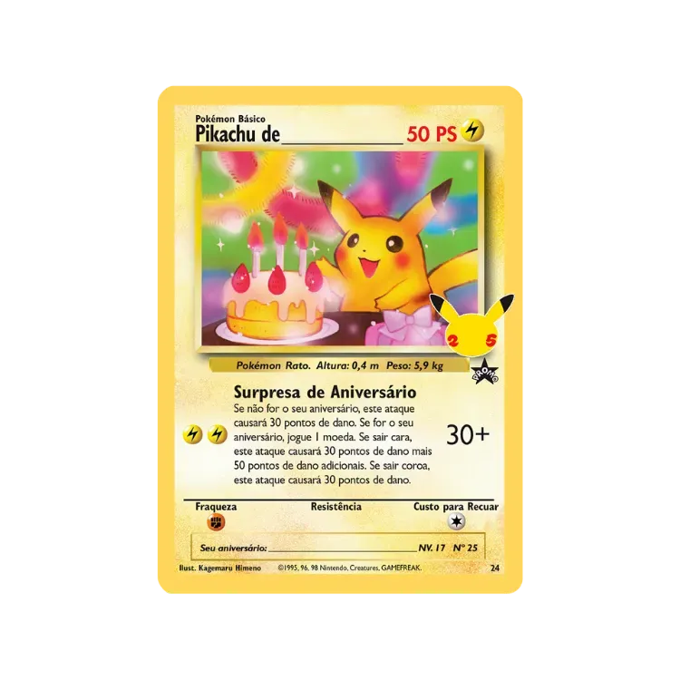 Pikachu de _____ (24) Celebrações Pokémon TCG