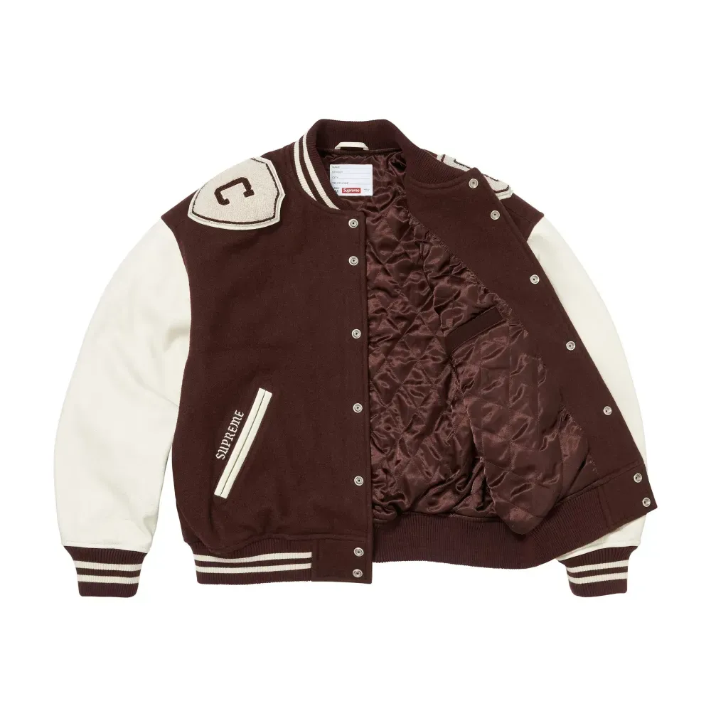 Jaqueta Supreme Captains Varsity Brown FW26-W1 - Droper