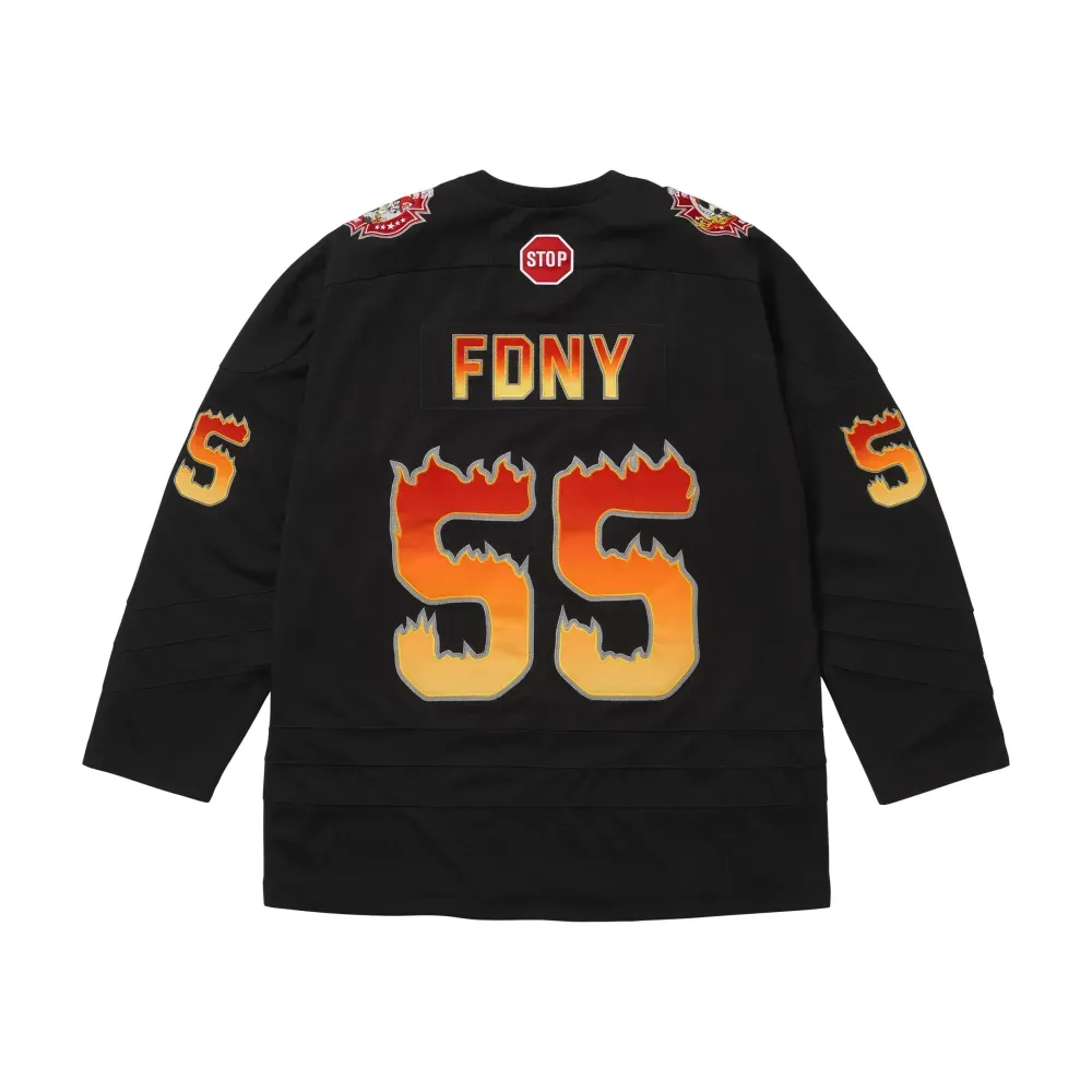 FDNY x Supreme Camiseta Hockey Jersey Black FW26-W1 - Droper