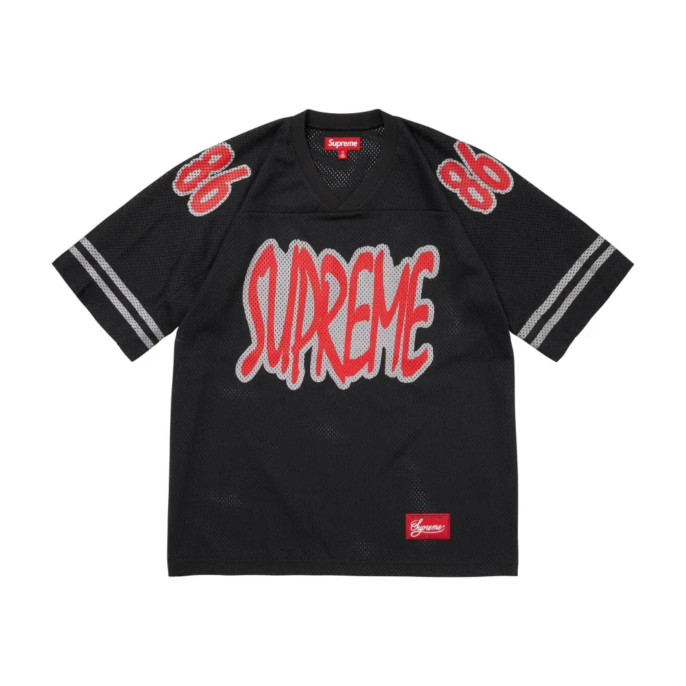 Camiseta Supreme Reflective Football Jersey Black FW26-W1 - Droper