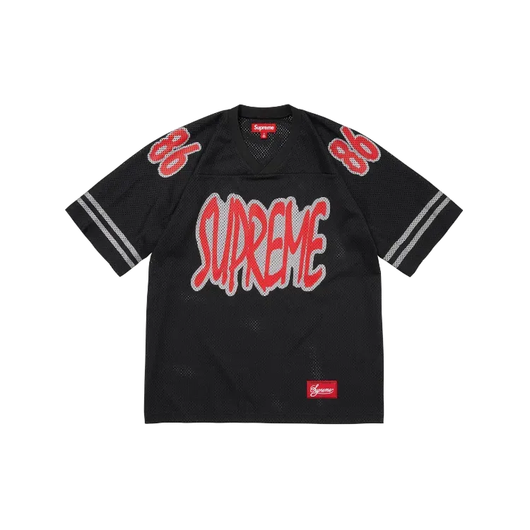 Camiseta Supreme Reflective Football Jersey Black FW26-W1 - Droper