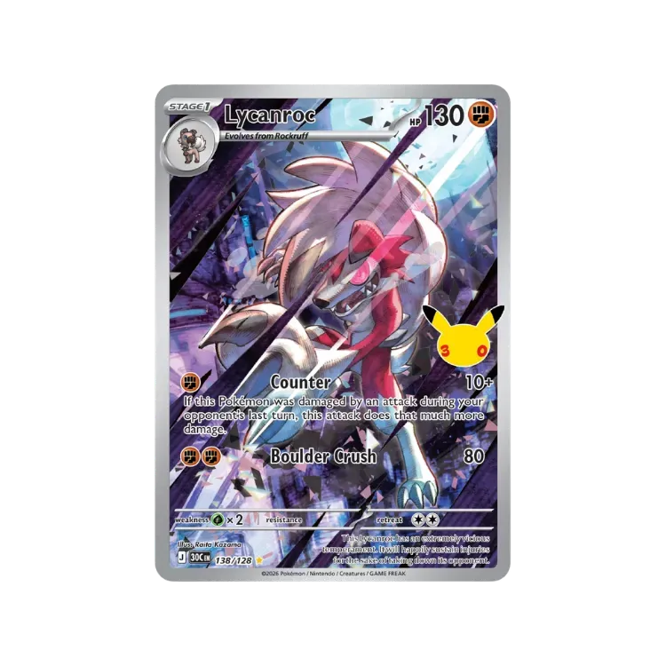 Lycanroc (138/128) Celebração de 30 Anos Pokémon TCG